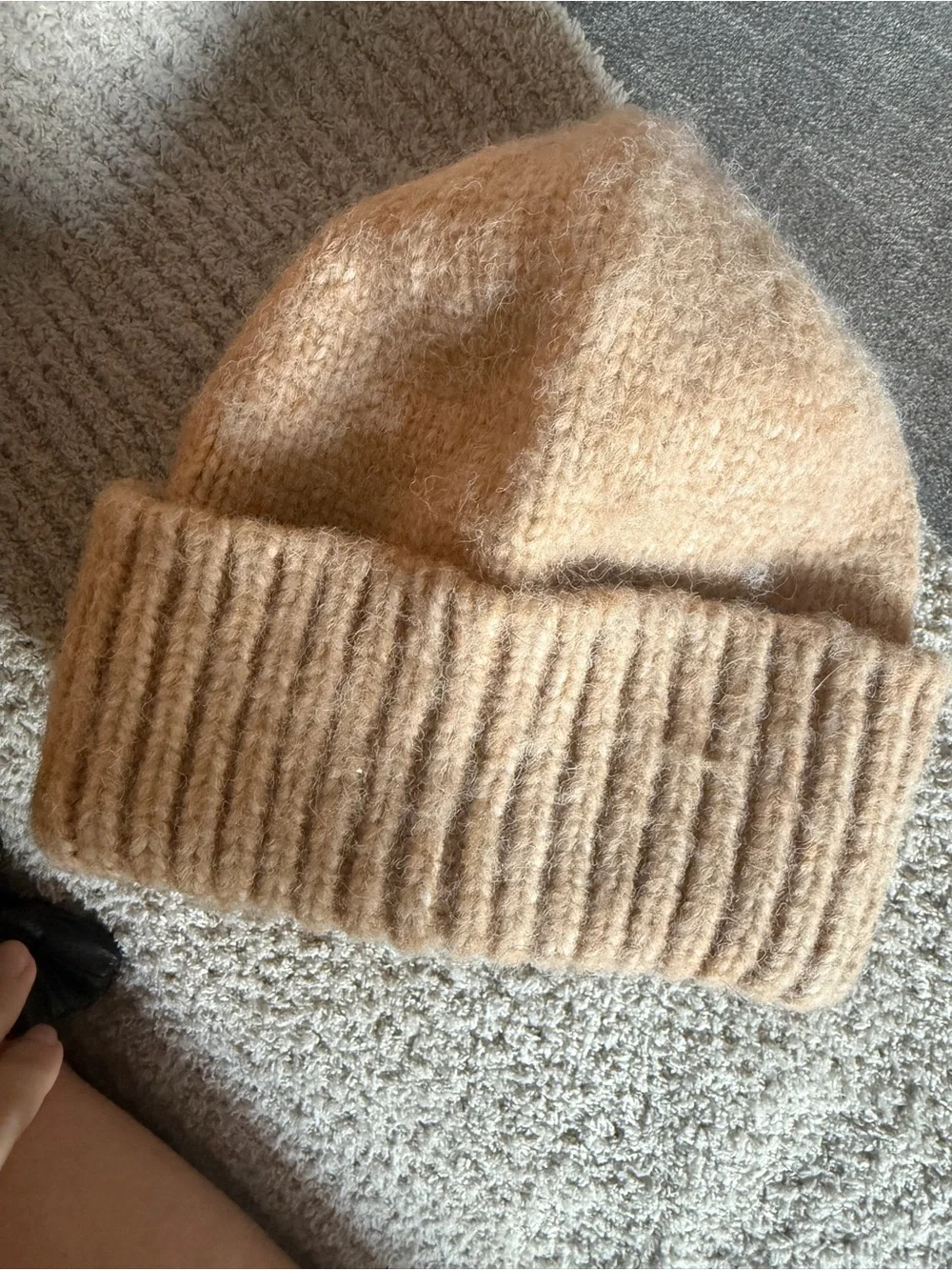 a new day Cozy Cuffed Knit Beanie in Tan